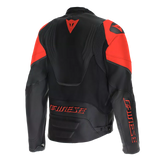 Dainese Racing 5 Leather Jacket - Black / Flo Red