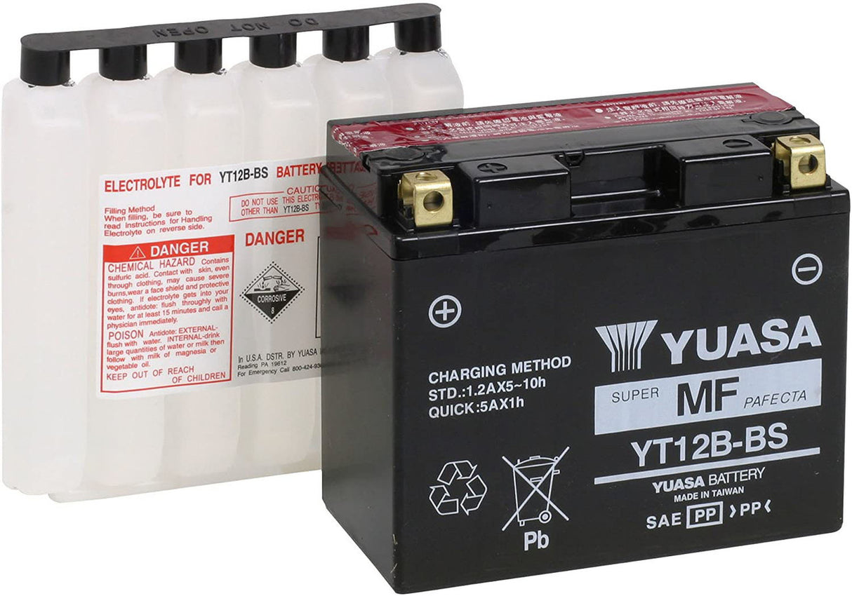 Yuasa YT12B-BS Battery Including Acid Pack