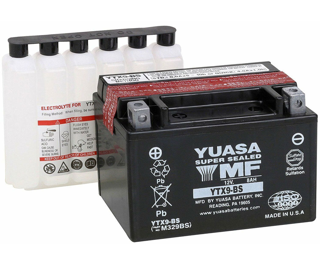 Yuasa YTX9-BS Battery Including Acid Pack