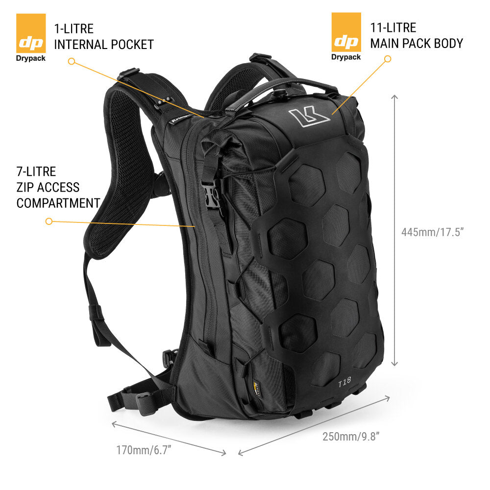 Kriega T18 バックパック　ライム Kriega Trail 18 Adventure Backpack - Lime – Ryder Motorcycles