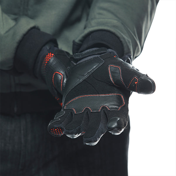 Dainese Unruly Ergotek Gloves - Black / Flo Red